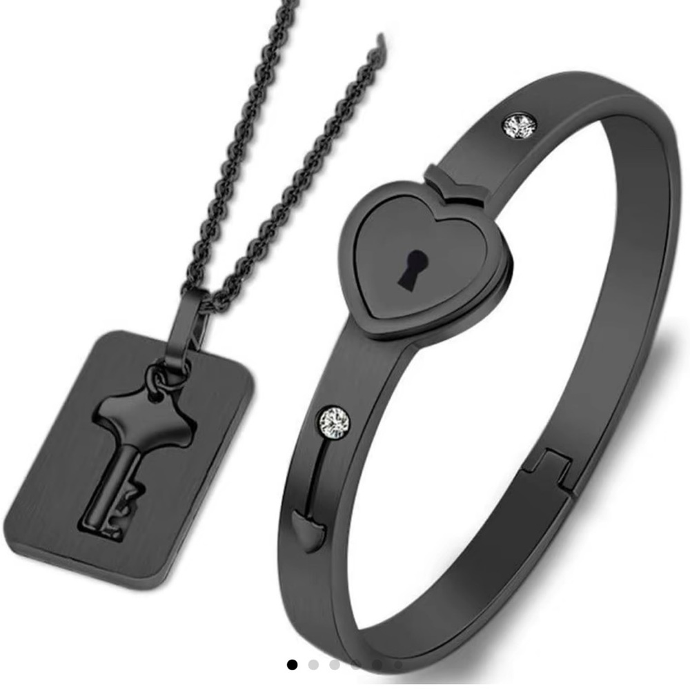 Lock Bracelet and Key Necklace.